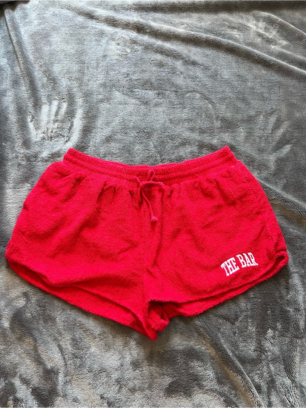 The Bar Red Terry Athletic Lounge Shorts
